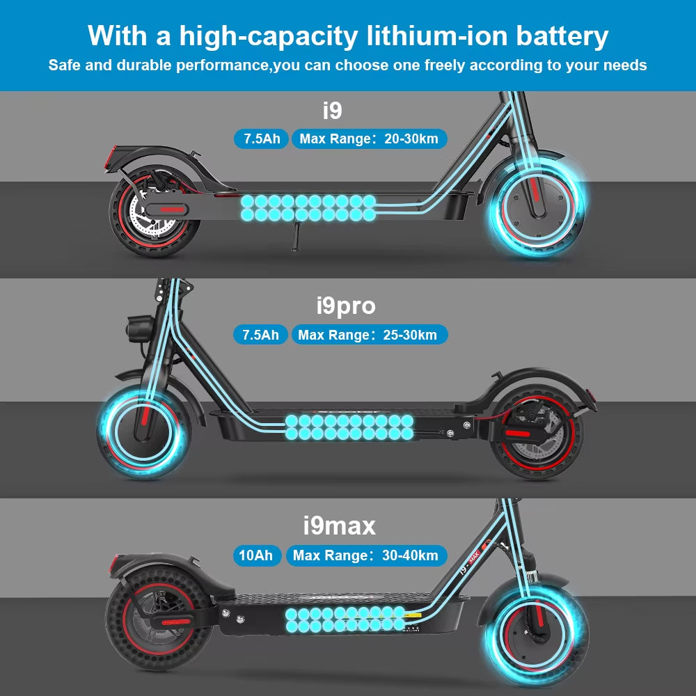 I9/I9Pro/I9Max Electric Scooter 10Inch Electric Kick Scooter 35Km/H Electric Scooter Smart E Scooters for Adult Scooter with APP