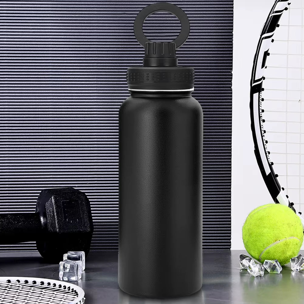 Magnetic Phone Holder Water Bottle Insulated Water Bottle 1000Ml Leak Proof Double Wall Vacuum Insulated Stainless Steel Thermos